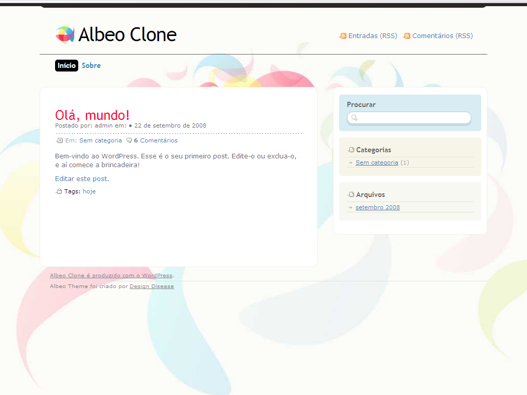 Albeo WP.org theme Portuguese