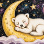 Moonlit Slumber: The Dreaming Polar Cub