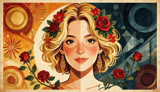 Geometric Grace: A Modern Muse in Bloom