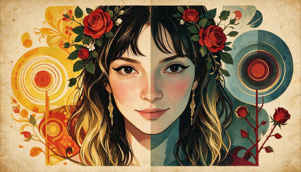 Geometric Grace: A Modern Muse in Bloom
