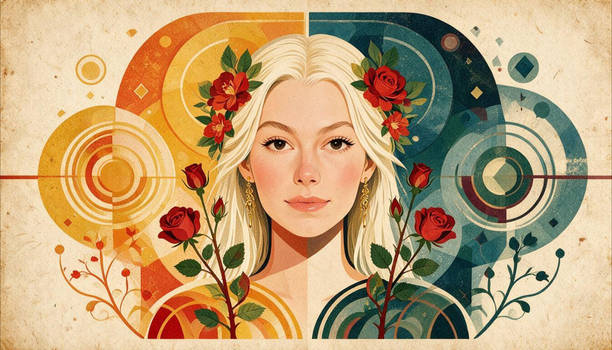 Geometric Grace: A Modern Muse in Bloom