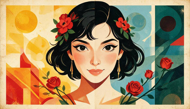 Geometric Grace: A Modern Muse in Bloom