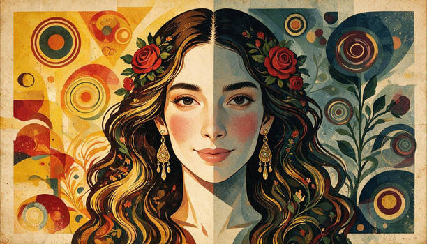 Geometric Grace: A Modern Muse in Bloom