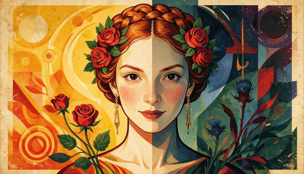 Geometric Grace: A Modern Muse in Bloom