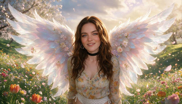 Angel in the Celestial Garden of Eternal Spring
