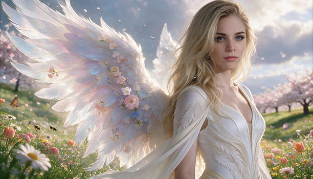 Angel in the Celestial Garden of Eternal Spring