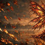 🍂✨ Autumn’s First Light — Queen of the Falling Leaves