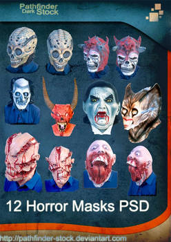 12 Horror Masks PSD Pack