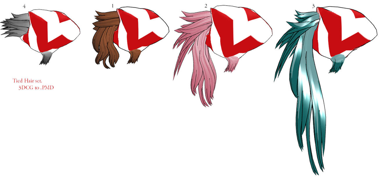 Mmd Tied Back Hair Set Dl By Mmdfakewings18 On Deviantart