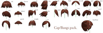 MMD- Bangs-Cap Pack -DL