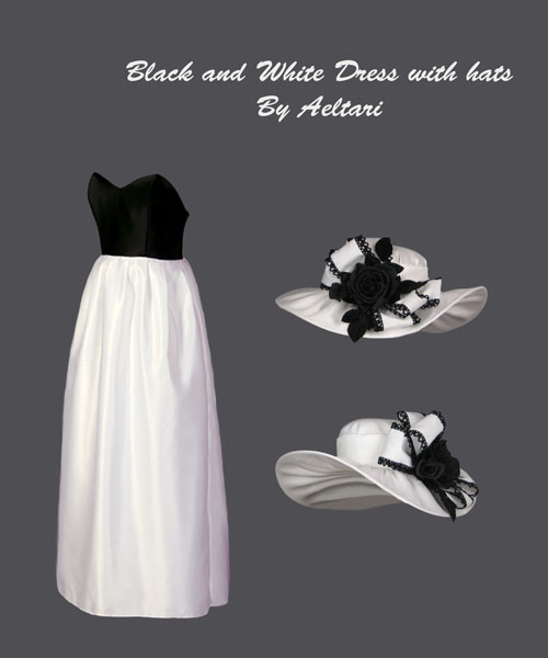 Black and White Dress with Hat