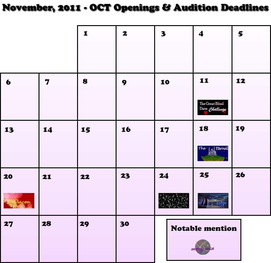 November 2011 OCT Calendar