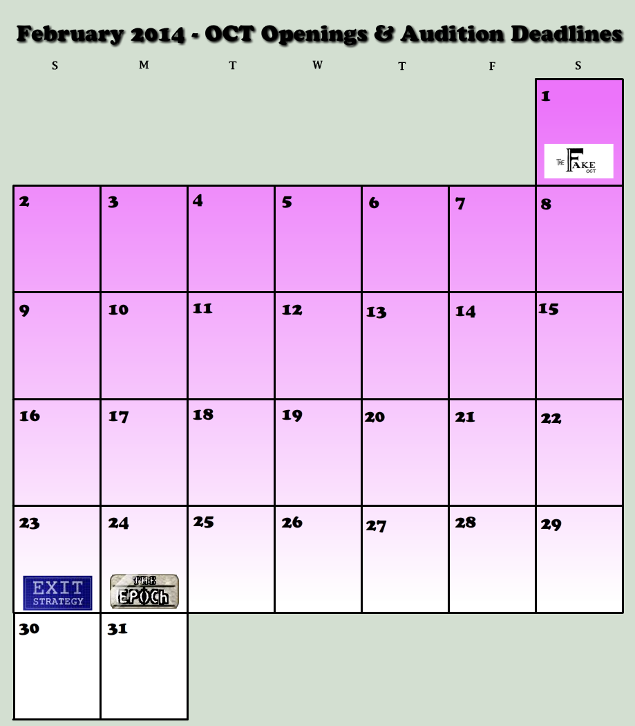 February 2014 OCT Calendar