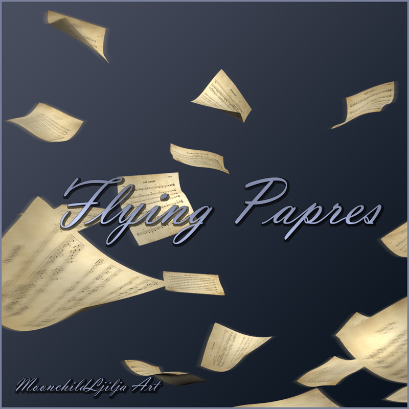 Flying Papers png by moonchild-ljilja