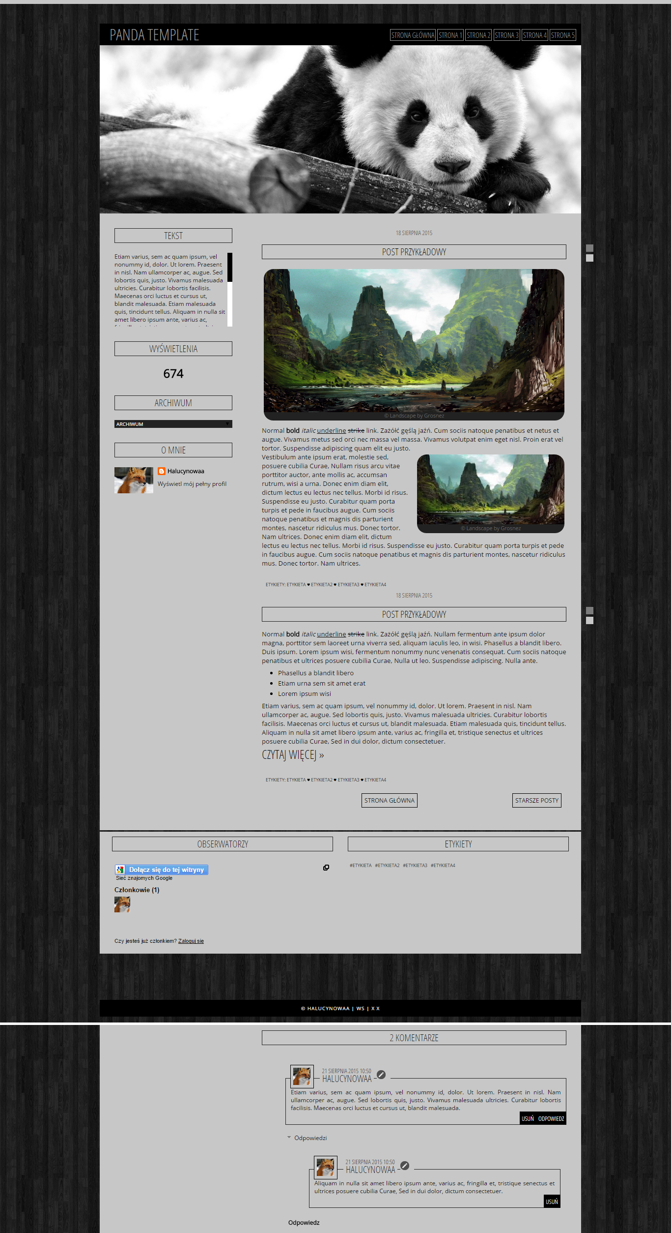 Blogspot template Panda