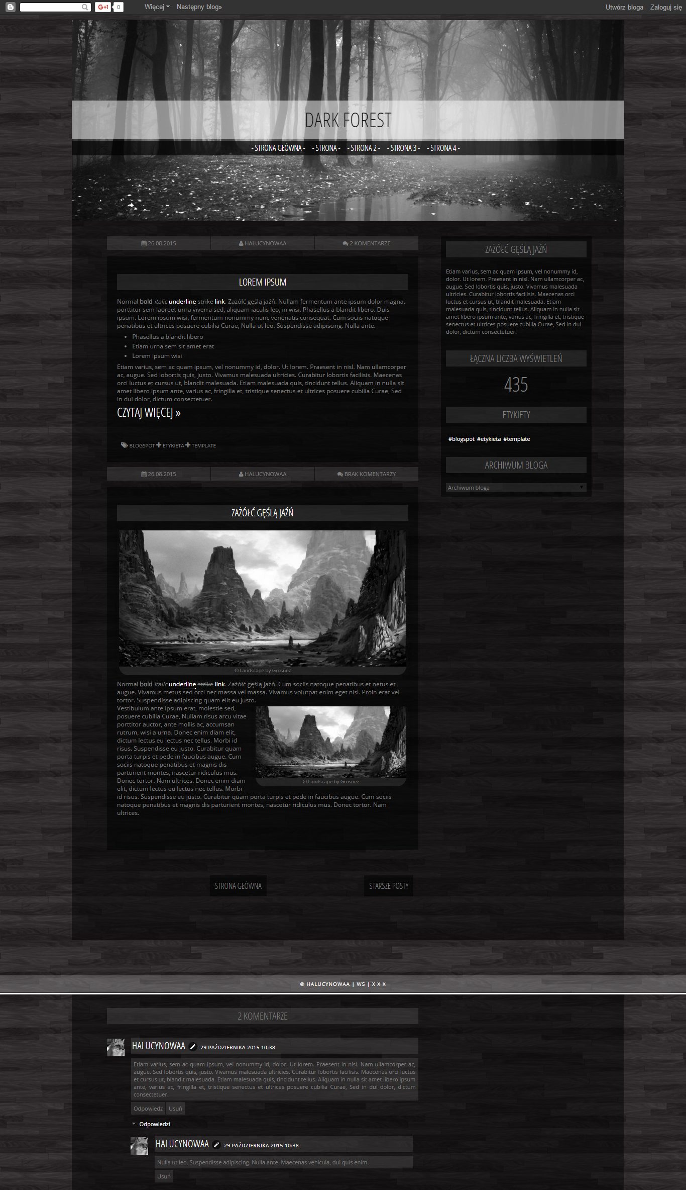 Blogspot template Dark Forest