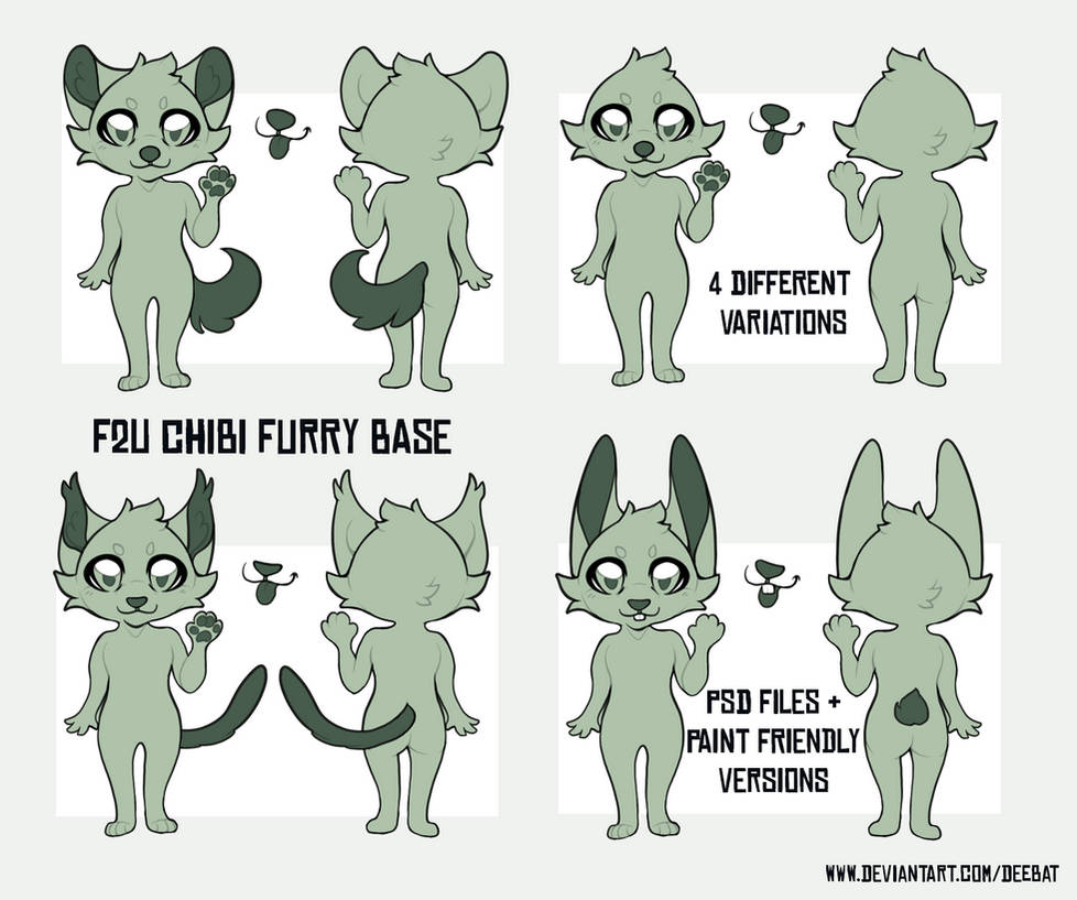 Chibi furry base [F2U] by Deebat on DeviantArt