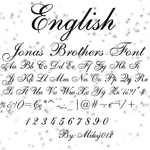 English Jonas Brothers Font by Miky012 on DeviantArt