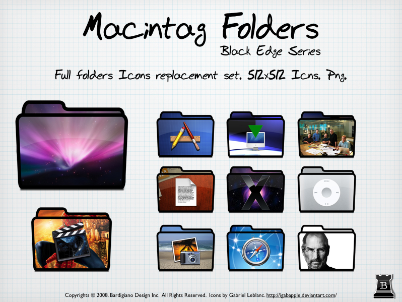 Macintag Folders. Black Edge