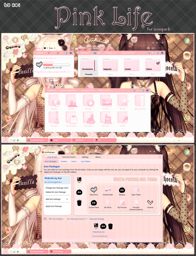 Pink life for IconPack by koi by koinomegalovers on DeviantArt