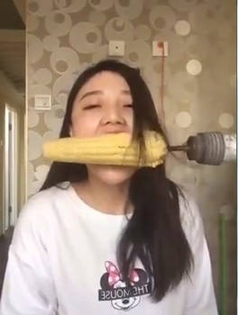 Amanda cerny eating a banana