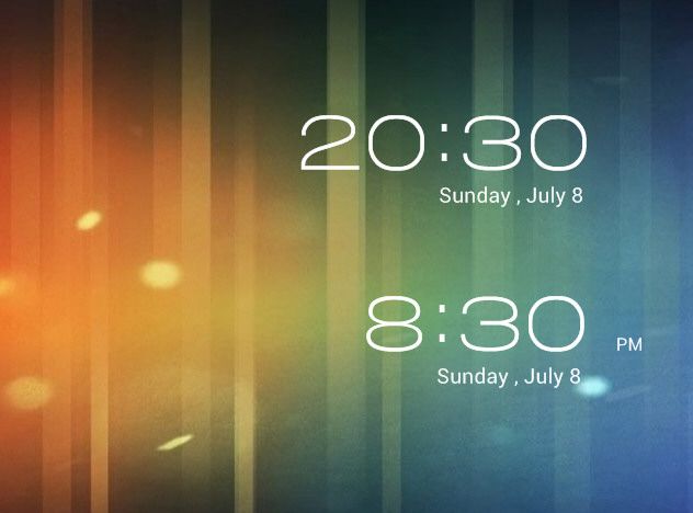 Android ICS LockScreen Clock