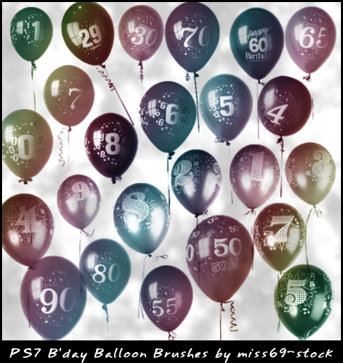 Birthday balloon brushes