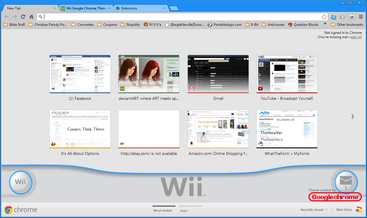 Wii Google Chrome Theme