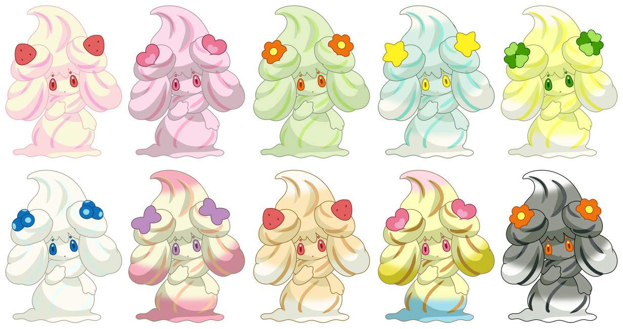 Todas las formas de Alcremie by Pencilduck on DeviantArt