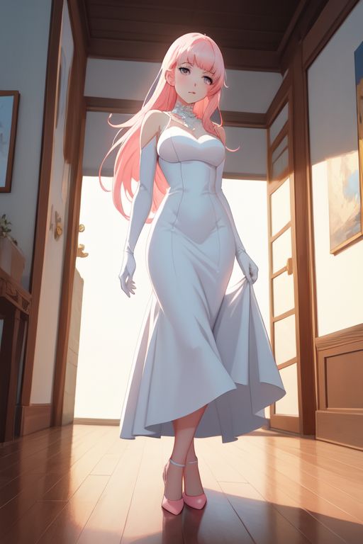 Pink haired girl in a white dress by CTSFSSRules on DeviantArt