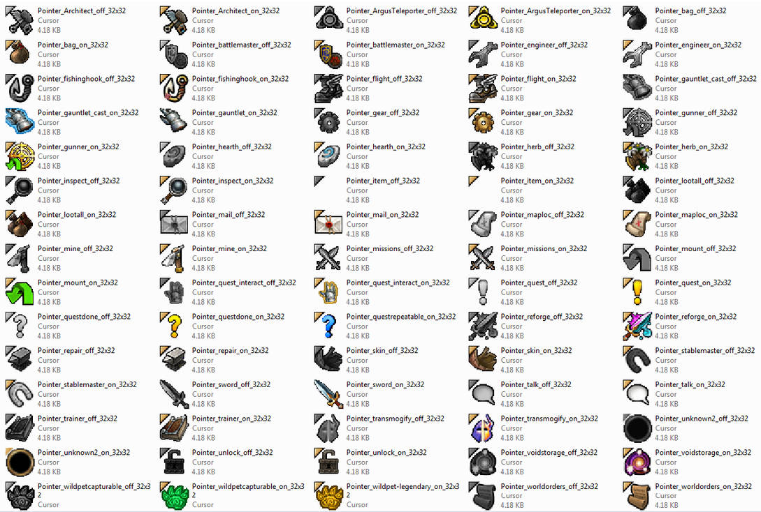 Comprehensive World of Warcraft Cursor Collection by badklaat on DeviantArt