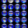 Blue Orb Social Media Icons