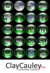 Green Orb Social Media Icons