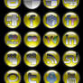 Yellow Orb Social Media Icons