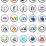 White Button Social Media Icon