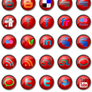 Red Button Social Media Icons