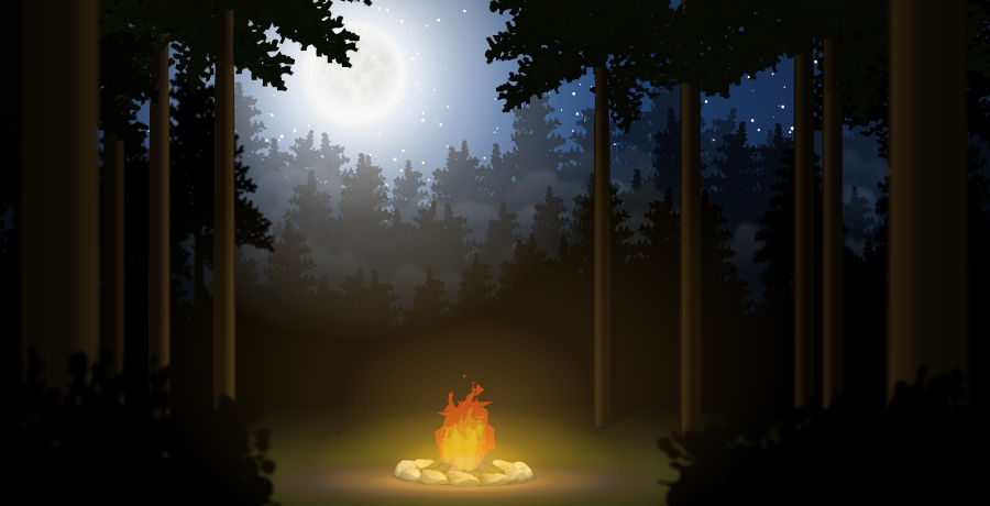 Forest night campfire by Fenris-V on DeviantArt