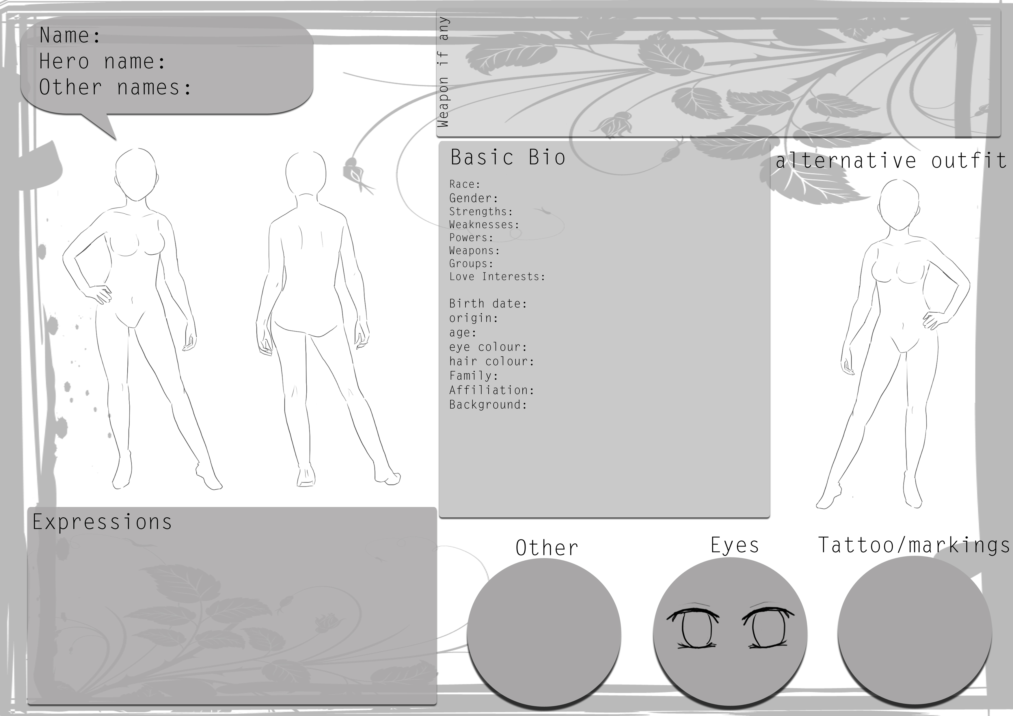 Character Template Female By Hoshi kou On DeviantArt