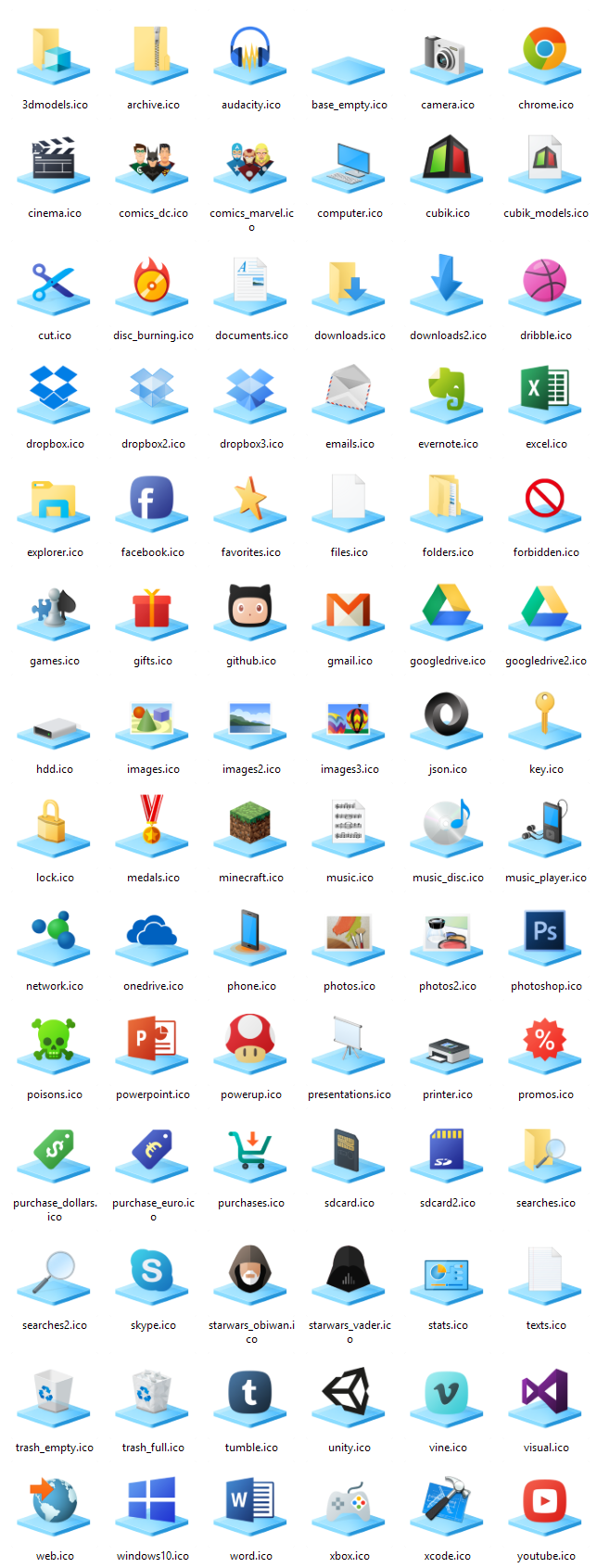 Windows10 Libraries Icons