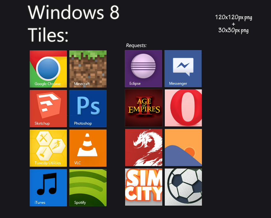 Windows 8 Custom Tiles (for OblyTile)