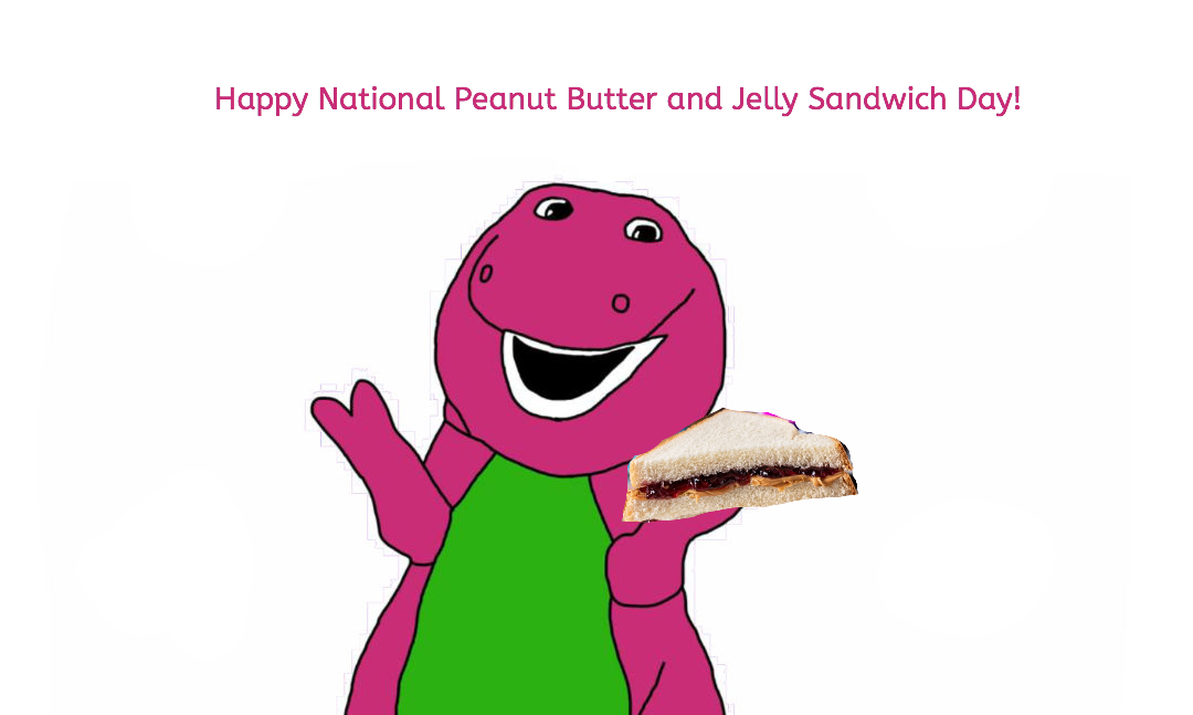 Barney with a Peanut Butter and Jelly Sandwich by KatelynBrown2002 on
