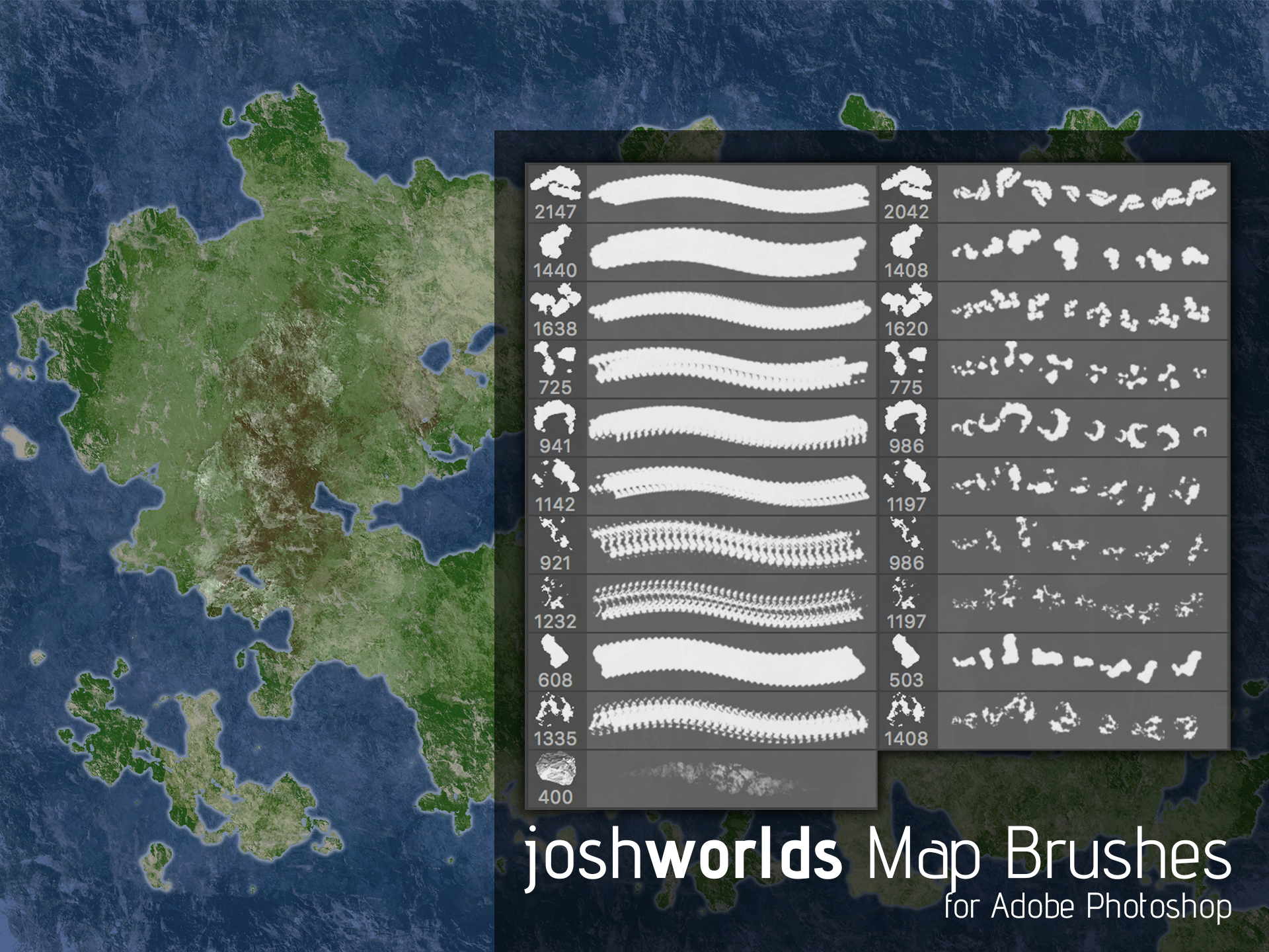 Map/Land Mass Brushes by JoshWorlds