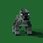 (commission open) Gray Wolf    |  voxel GIF by wanderer-kitty