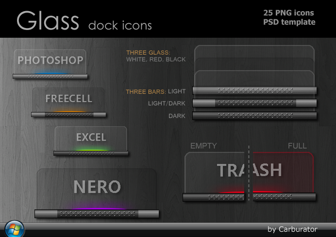 Glass dock icons
