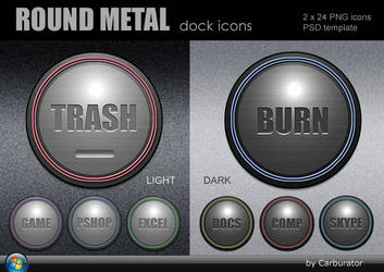 Round Metal dock icons