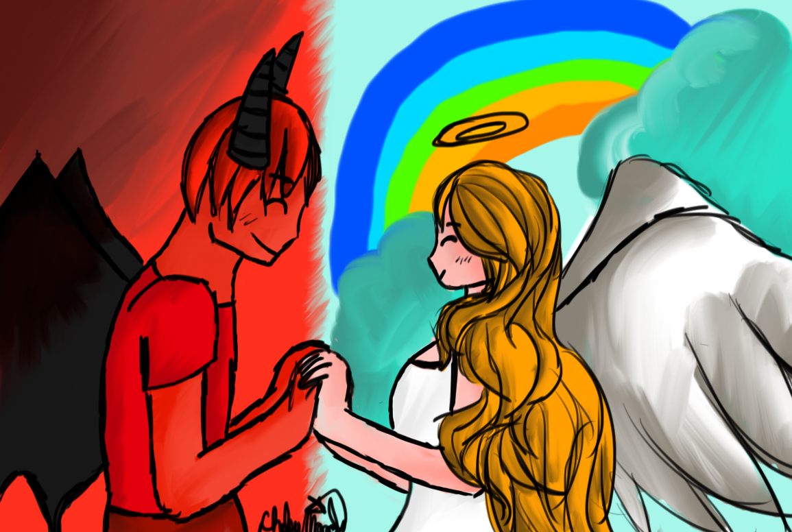 Devil and Angel are in love by MisuSpirt on DeviantArt