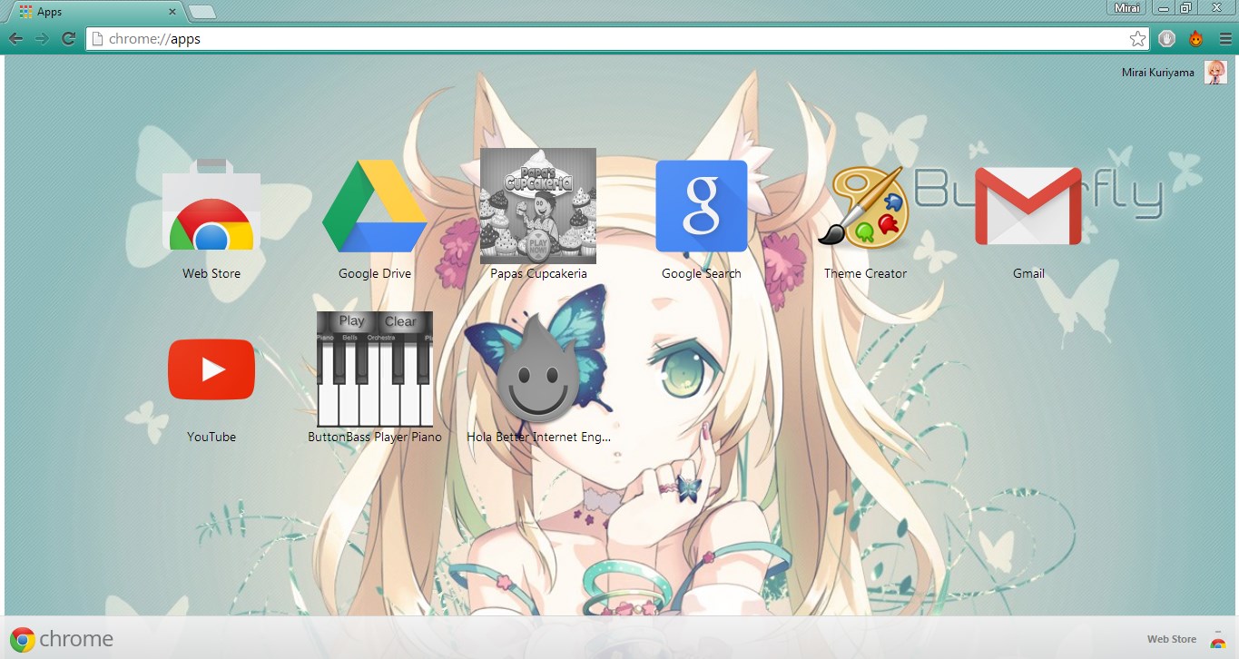 Anime blue butterfly theme (Google chrome theme) by xmissmuffin on  DeviantArt