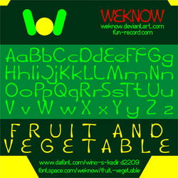 Fruit And Vegetable font by weknow