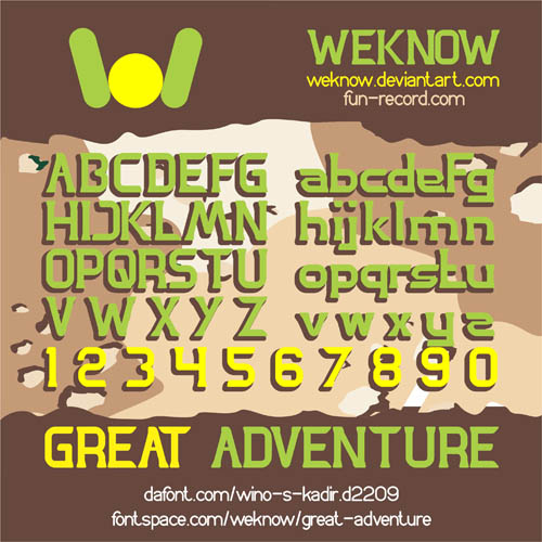 Great Adventure font by weknow