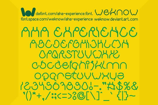 Aha Experience font